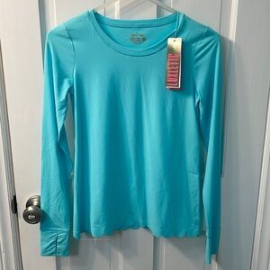 Long Sleeve Blue Ibiza Shirt, Lilly Pulitzer, XS